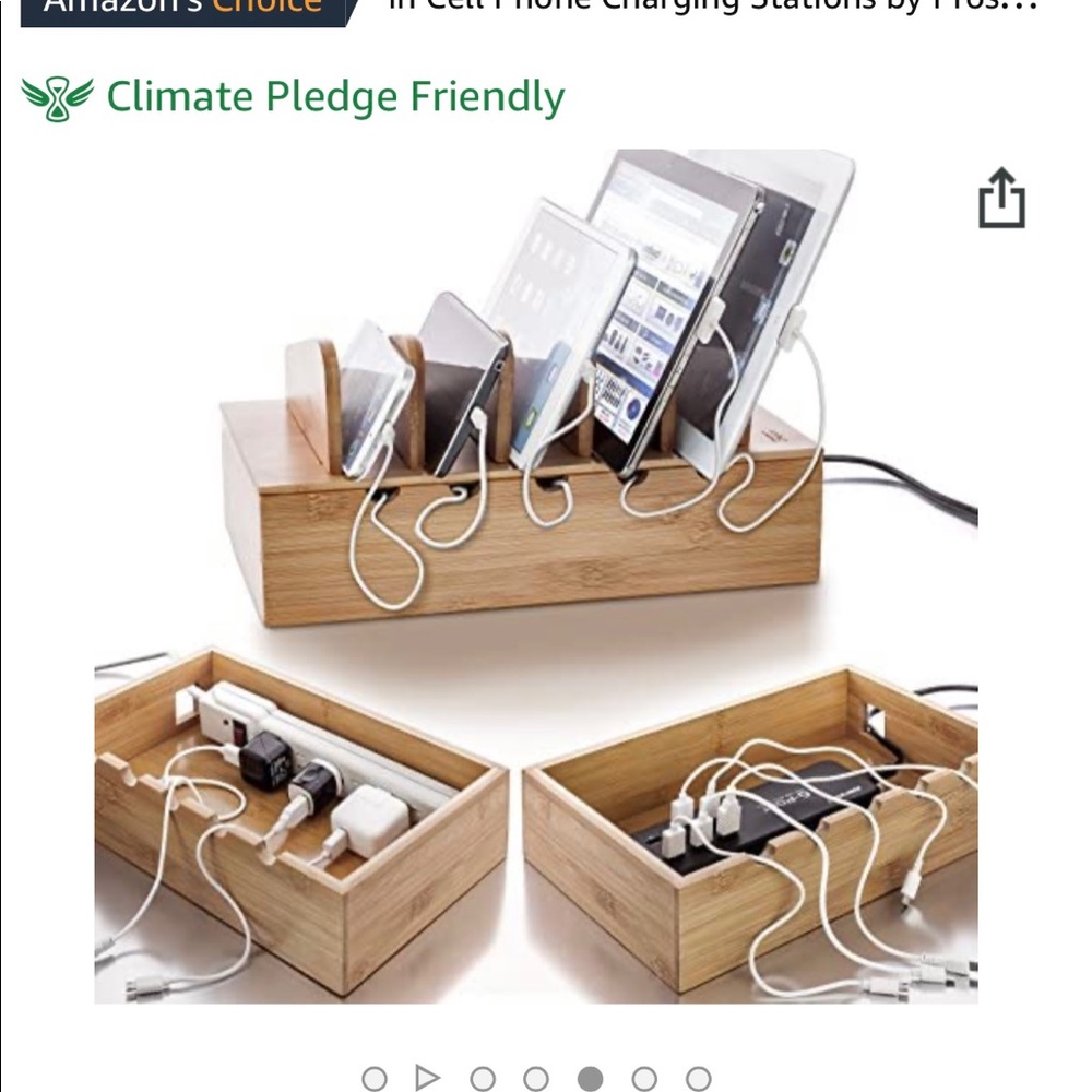 NWT Charging station made in bamboo by Prosumer’s Choice, for tablets / phones